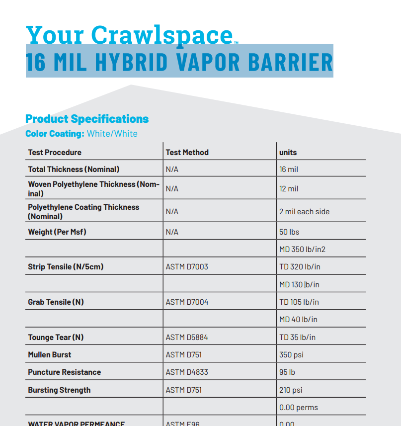 16 MIL HYBRID VAPOR BARRIER