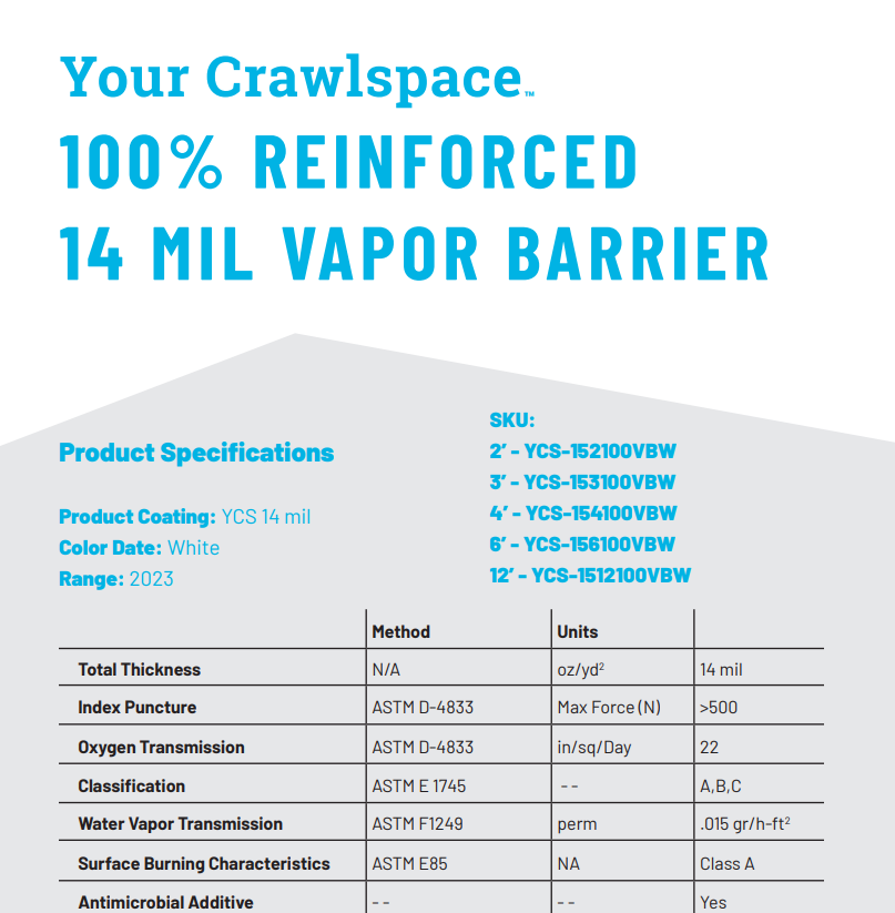 Information Sheet (Specs)