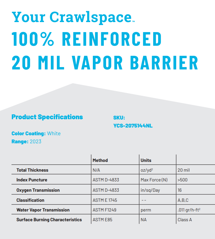 Information Sheet (Specs)
